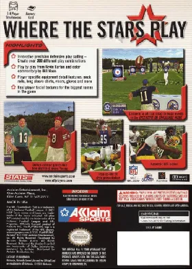 NFL QB Club 2002 box cover back